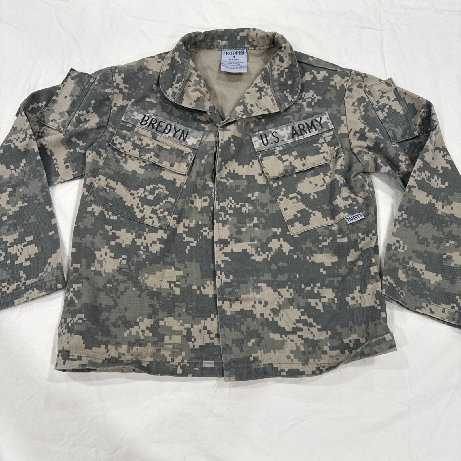 Troopers Kids Acu Top Size 4 Army Military Costume